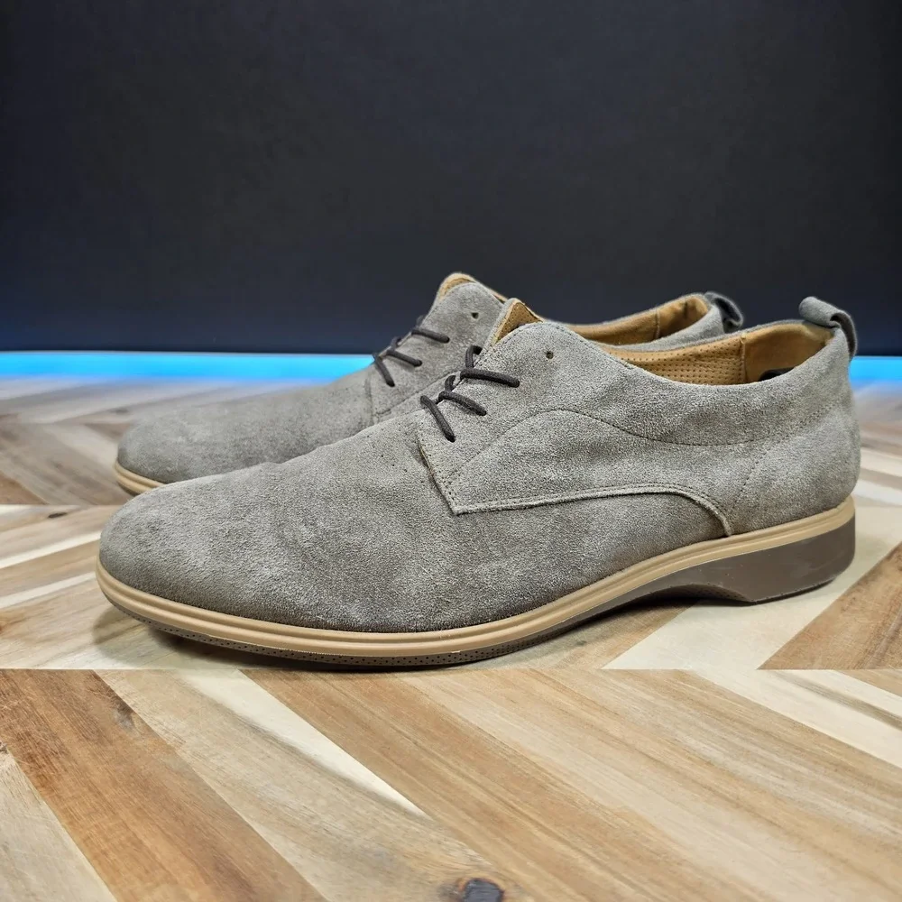 Amberjack The Original Derby Mens 14 Dress Shoes Slate Gray Suede Oxford